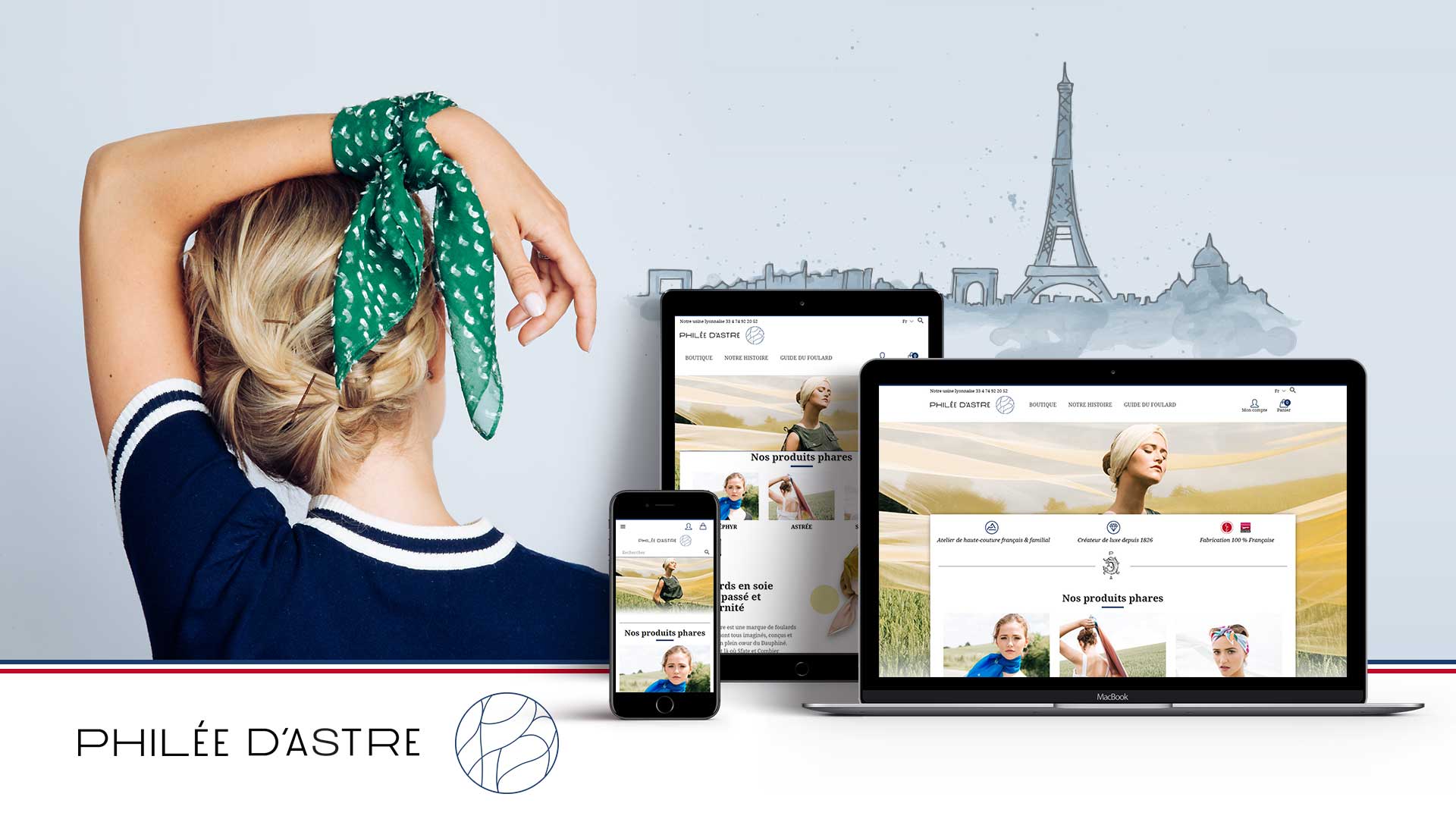 Philée d’Astre – Foulard en soie made in france